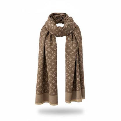 🤎✨ Louis Vuitton Classic Brown Monogram Scarf – Timeless Luxury Essential 🧣🔥