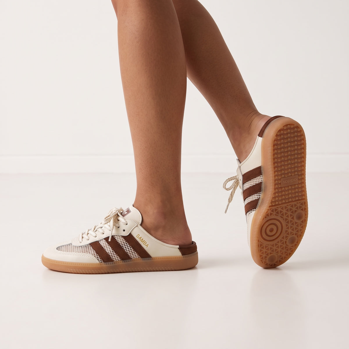 Adidas Samba low-top sneaker cream brown with gum sole