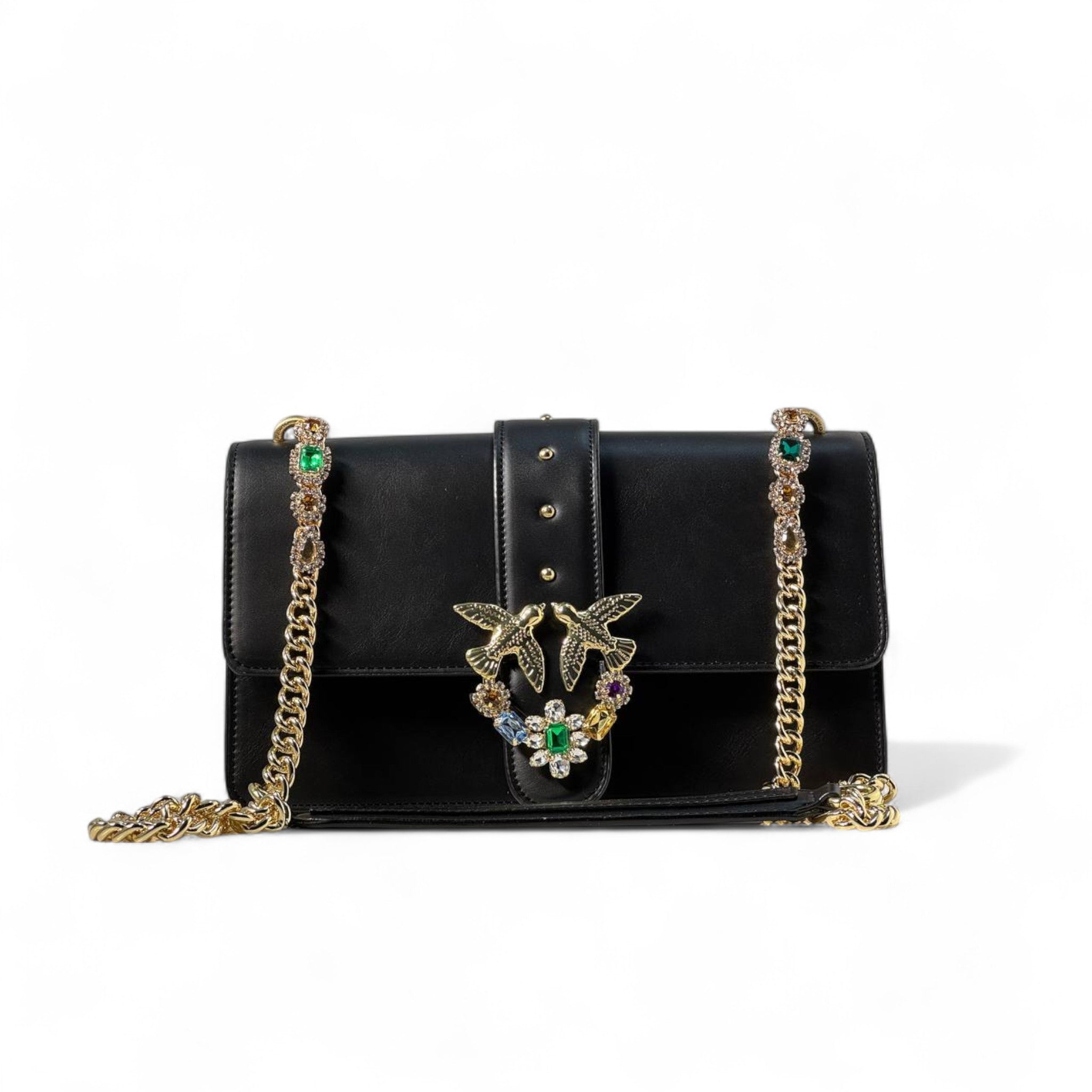 Pinko Black Crystal Love Bag 🖤💎 – Sparkle, Sophistication & Signature Style