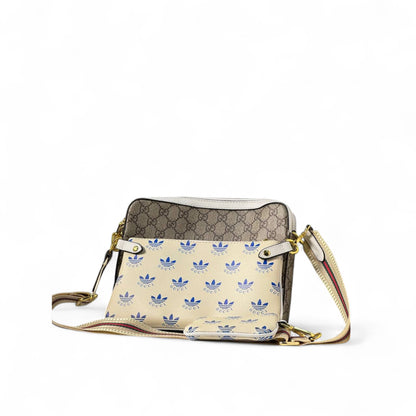 Gucci x Adidas GG Supreme Crossbody 💼💙 – Sporty Luxe Collab Vibes