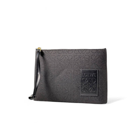 Loewe Black Anagram Pouch – Embossed Leather Wristlet 🖤✨