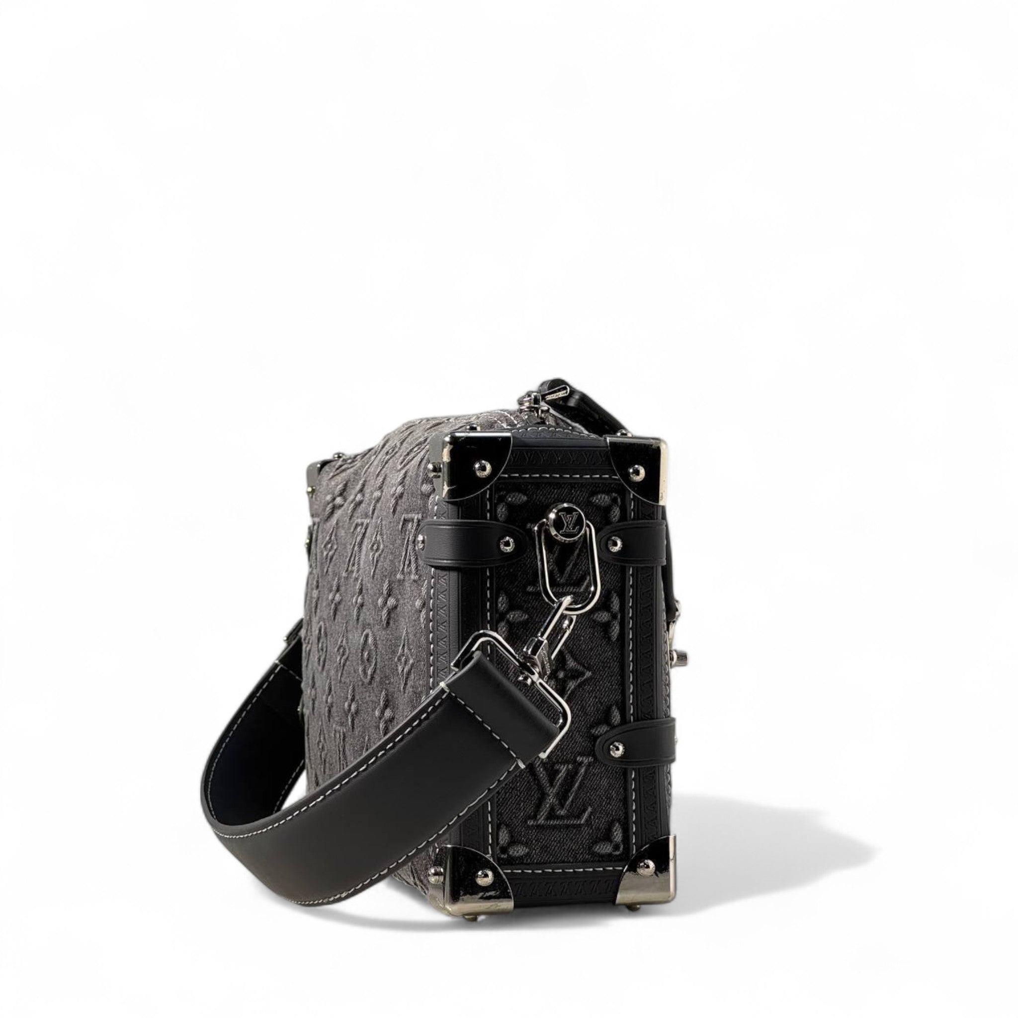 Louis Vuitton Monogram Soft Trunk – Dark Grey Embossed Canvas 🖤✨