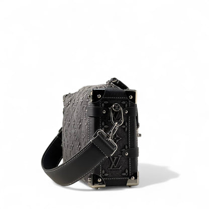 Louis Vuitton Monogram Soft Trunk – Dark Grey Embossed Canvas 🖤✨