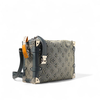 Louis Vuitton Monogram Soft Trunk – Washed Beige Denim & Blue Leather 💼💙