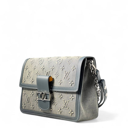Louis Vuitton Circle Buckle Flap Bag – Monogram Denim in Washed Grey 🔗🖤