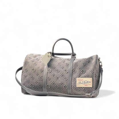 Louis Vuitton Keepall 50 – Monogram Denim with Paris Voyage Tag 🛫🖤