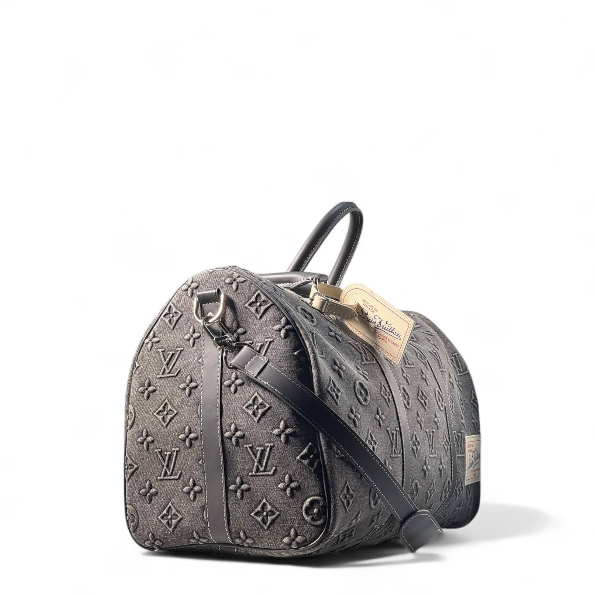 Louis Vuitton Keepall 50 – Monogram Denim with Paris Voyage Tag 🛫🖤