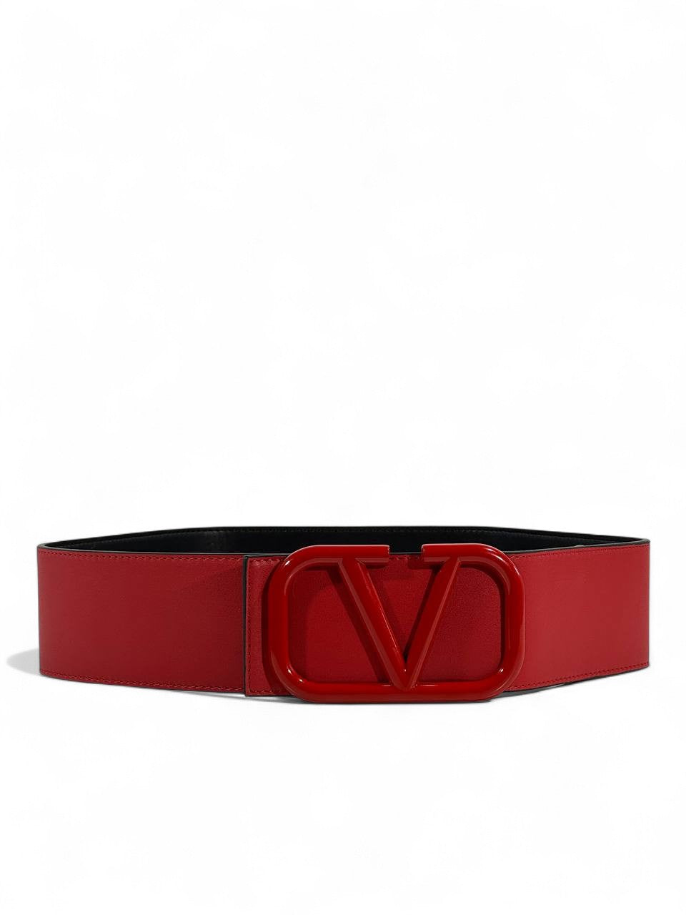 ❤️ Valentino Garavani All-Red VLogo Belt – Wide Leather Statement Luxury (115cm)