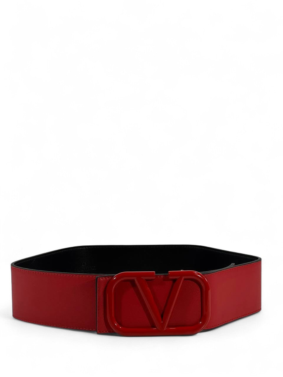 ❤️ Valentino Garavani All-Red VLogo Belt – Wide Leather Statement Luxury (115cm)