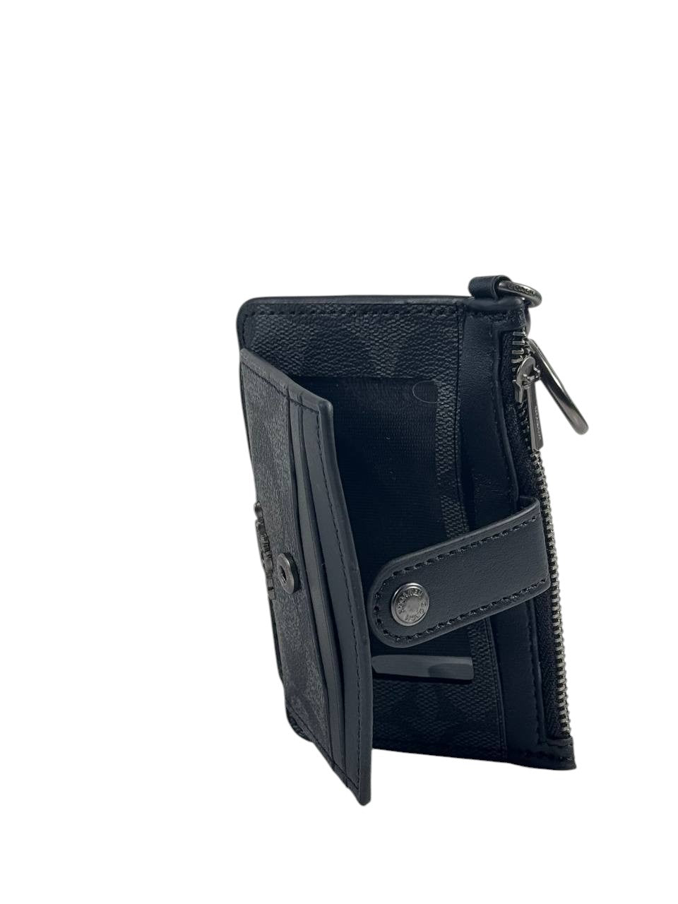🖤 Coach Signature Canvas & Leather Keychain Wallet – Black