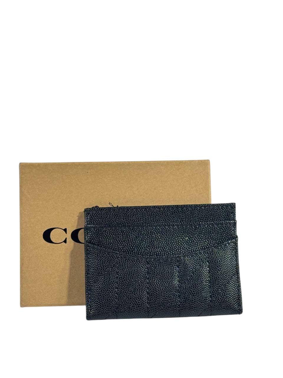 🖤 Coach Black Textured Leather Card Holder – Classic Edition