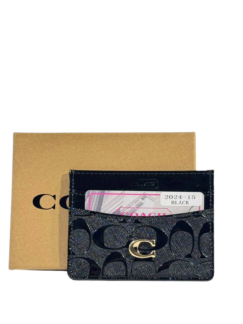 🖤 Coach Black Embossed Glossy Card Holder – Limited Edition
