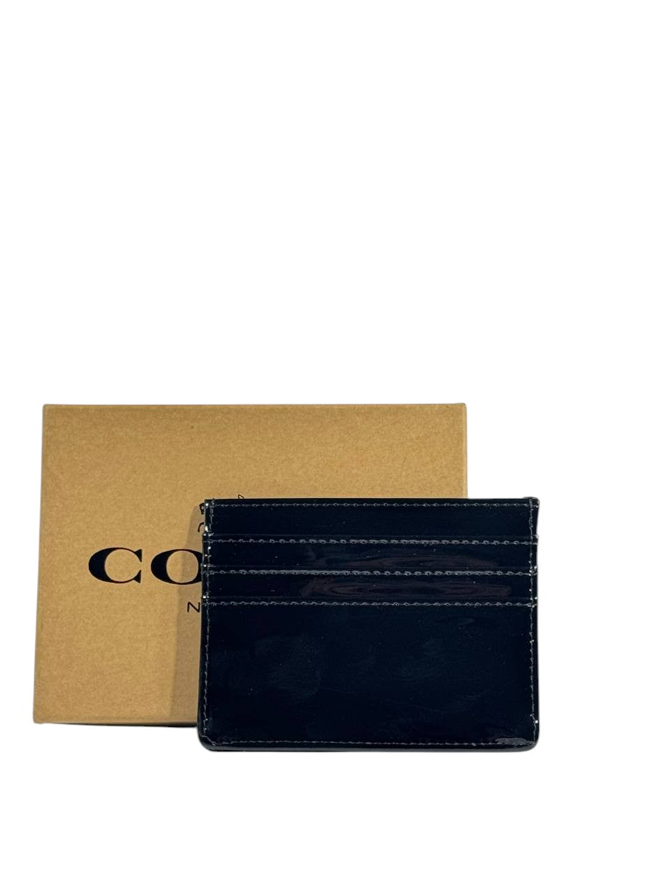 🖤 Coach Black Embossed Glossy Card Holder – Limited Edition