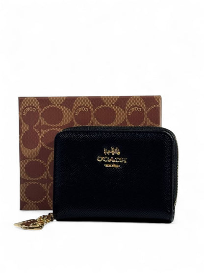 🖤 Coach Black Saffiano Leather Zip Wallet – Classic Elegance
