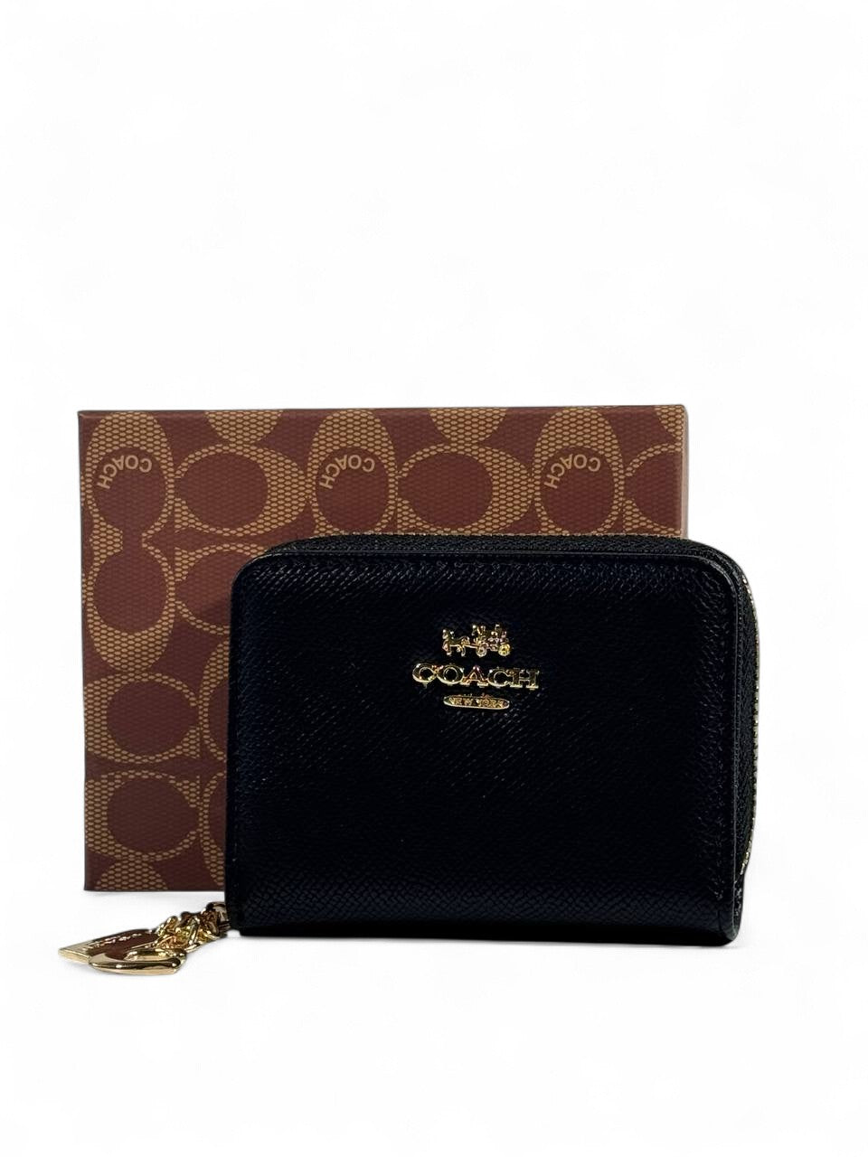 🖤 Coach Black Saffiano Leather Zip Wallet – Classic Elegance