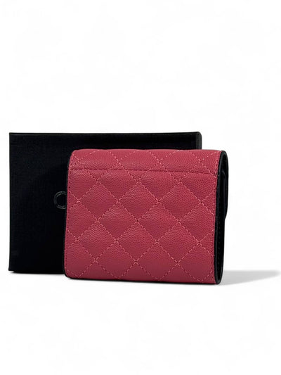 Chanel Quilted Pink Caviar Leather Wallet – Feminine Luxury