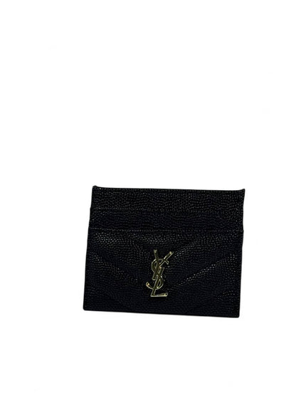✨ YSL Textured Black Leather Card Holder – Timeless Luxury