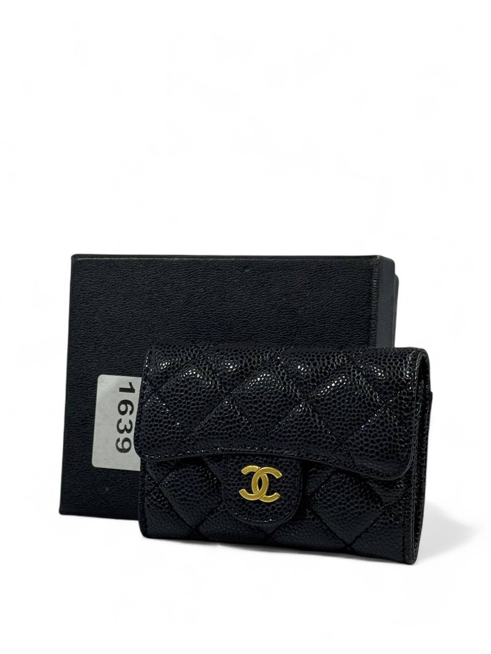 🖤 Chanel Classic Black Quilted Wallet – Gold CC Logo