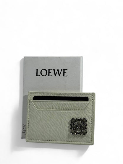 🤍 Loewe Anagram Leather Card Holder – White