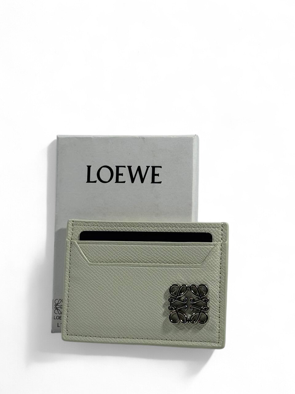 🤍 Loewe Anagram Leather Card Holder – White