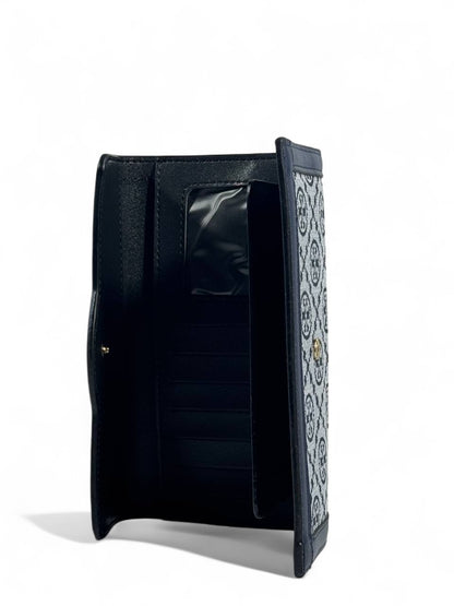 💙 Tory Burch-Inspired Long Wallet – Navy Monogram Elegance