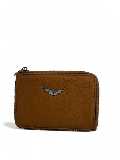 🤎 Zadig & Voltaire-Inspired Zip Wallet – Camel Brown