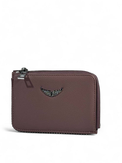 💜 Zadig & Voltaire-Inspired Zip Wallet – Deep Mauve