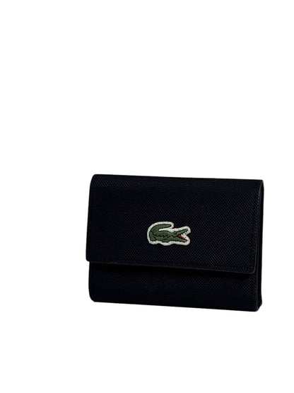 🐊 Lacoste Black Trifold Wallet – Classic & Timeless 🖤✨