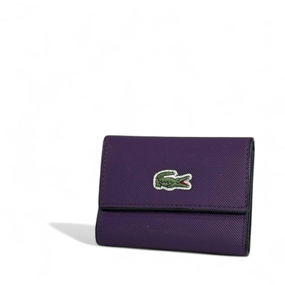 🐊 Lacoste Purple Trifold Wallet – Unique & Stylish 💜✨