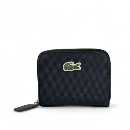 🐊 Lacoste Black Zip-Around Wallet – Timeless & Secure 🖤✨