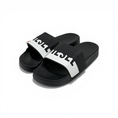 🖤 Diesel Slides – Black & White Logo Edition 🔥🩴