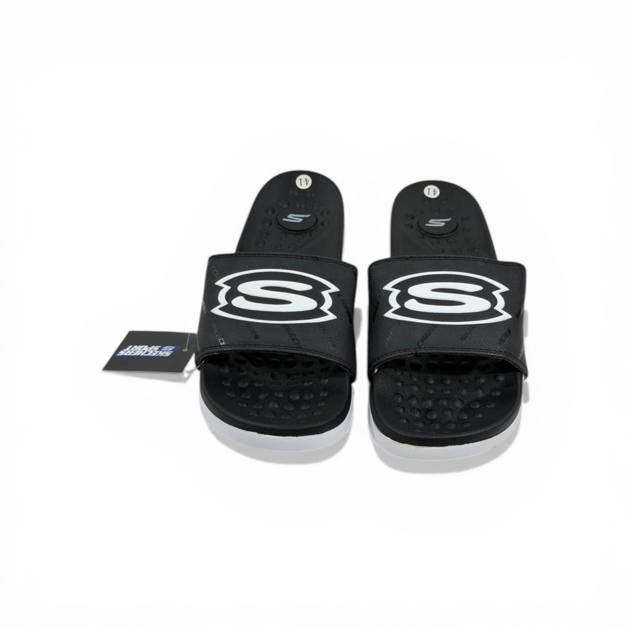 🖤⚪ Skechers Slides – Air Comfort Dual Tone Edition 🔥🩴