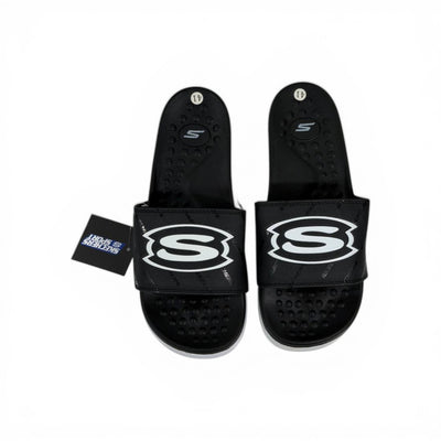 🖤⚪ Skechers Slides – Air Comfort Dual Tone Edition 🔥🩴