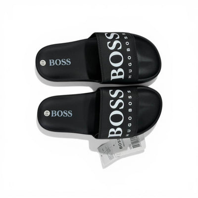 🖤 Hugo Boss Slides – Classic Black Signature Edition 🔥🩴