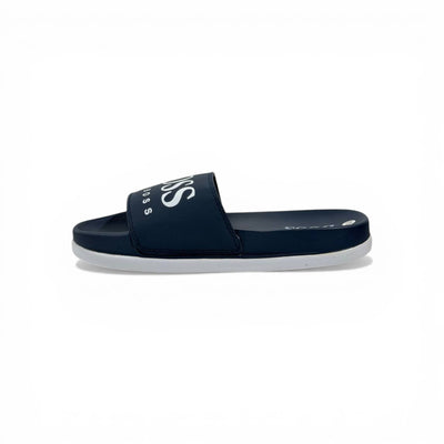 🔵 Hugo Boss Slides – Navy Blue Signature Edition 💎🩴