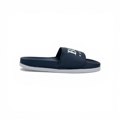 🔵 Hugo Boss Slides – Navy Blue Signature Edition 💎🩴