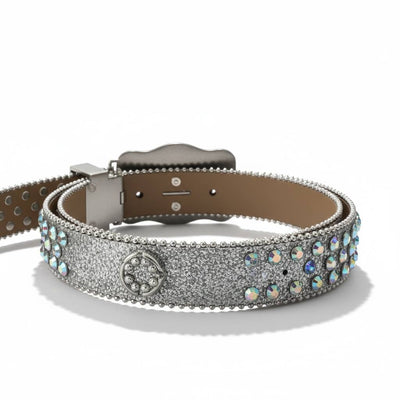 💀✨ Golden Skull Crystal Belt – Iced Silver Edition 🔥💎
