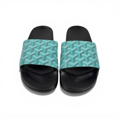 🟢✨ Goyard Pattern Slides – Mint Green Luxury Edition 💎🩴