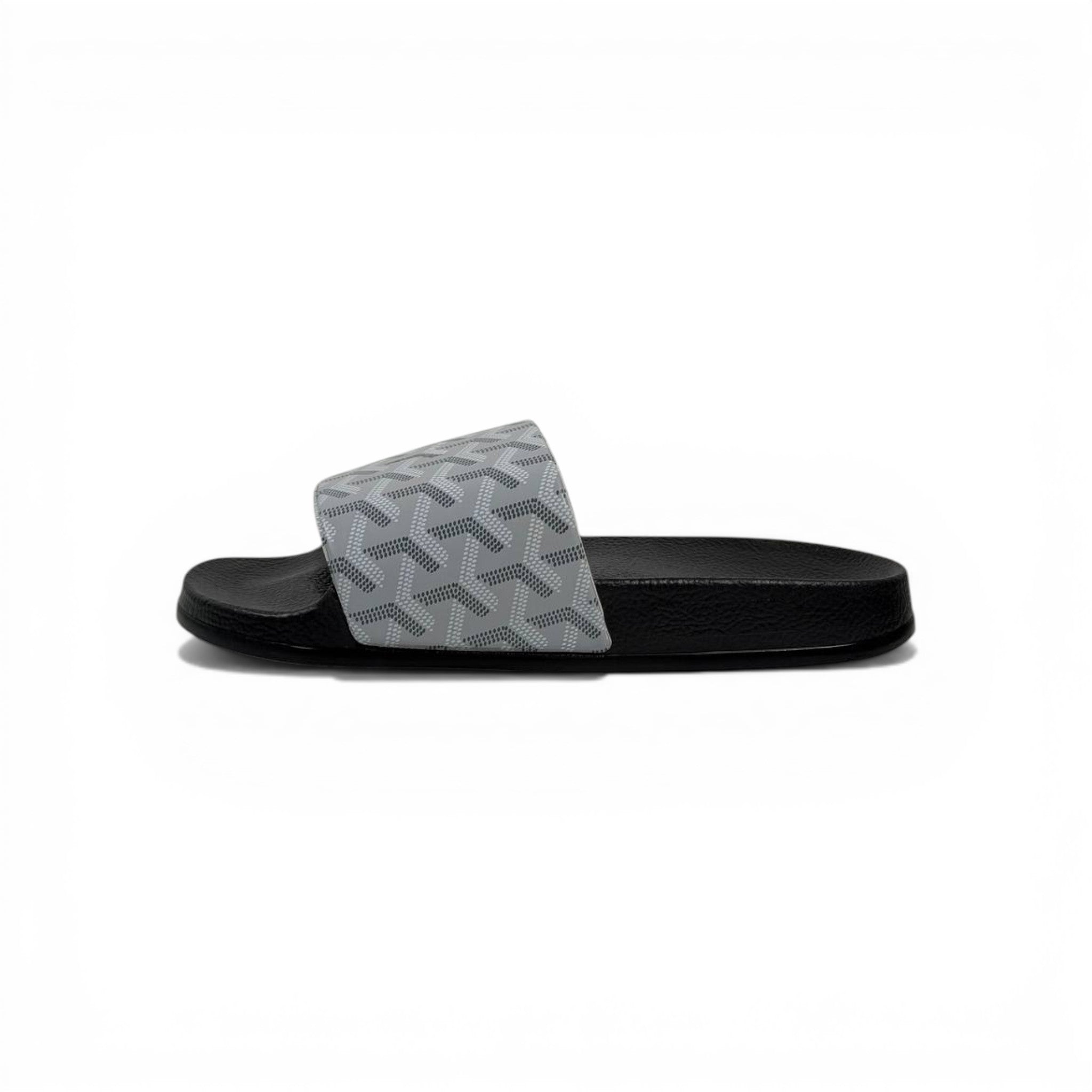 ⚪✨ Goyard Pattern Slides – Ice Grey Luxury Edition 💎🩴