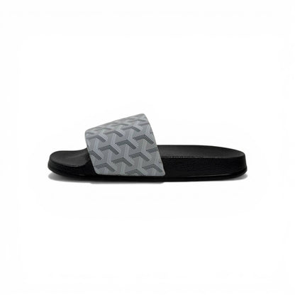 ⚪✨ Goyard Pattern Slides – Ice Grey Luxury Edition 💎🩴