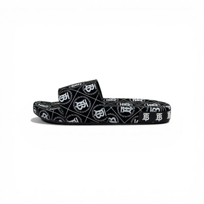 🖤🔥 Burberry Slides – All Over Monogram Black Edition 💎🩴