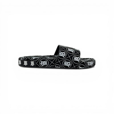 🖤🔥 Burberry Slides – All Over Monogram Black Edition 💎🩴