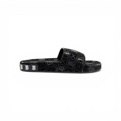 🖤 Burberry Monogram Rubber Slides – Black Luxury Summer Essential