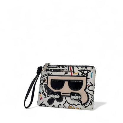 Karl Lagerfeld Graffiti Wristlet Pouch – Iconic Mini Bag 🖤🕶️