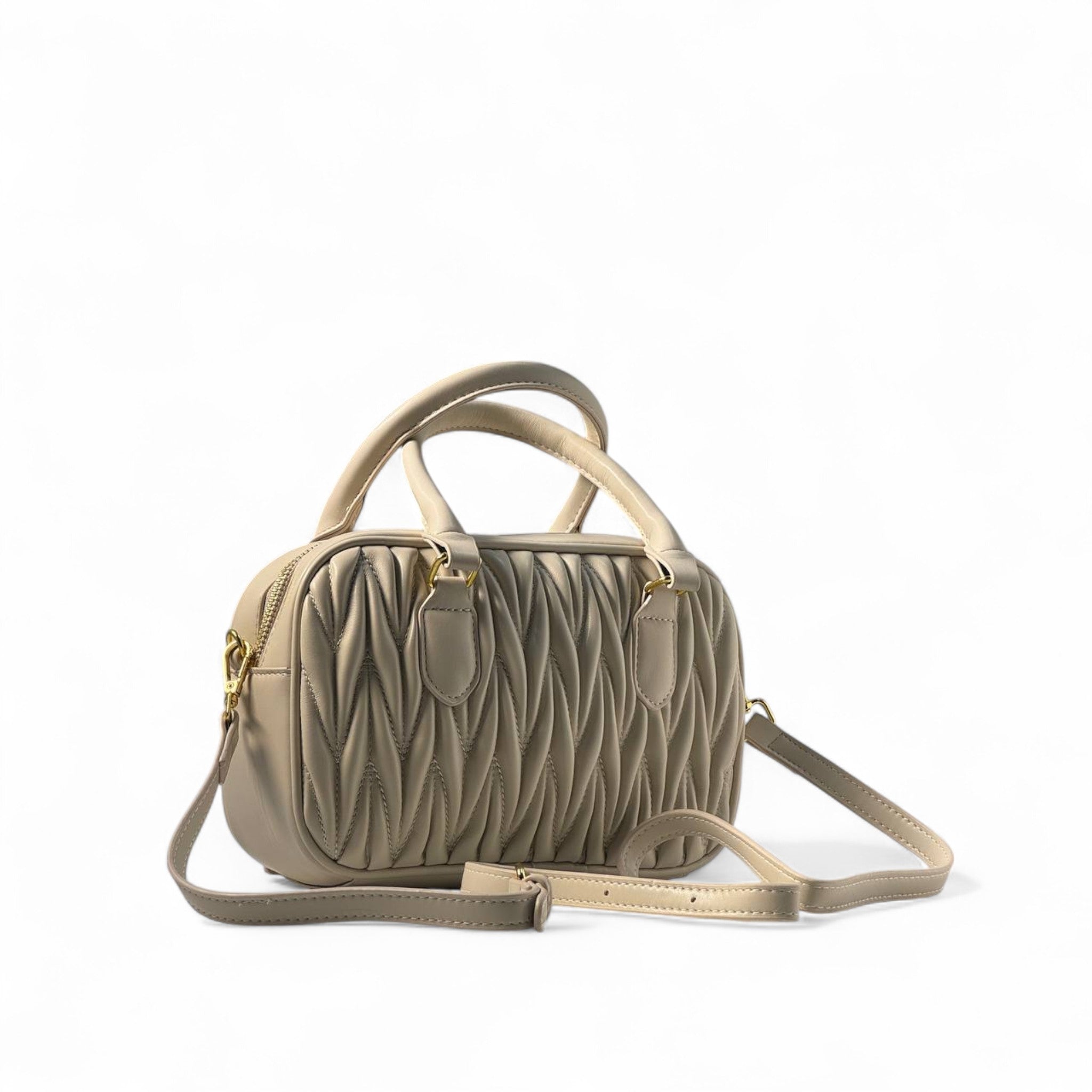 Miu Miu Quilted Luxe – Beige Crossbody with Gold Lock ✨🔐