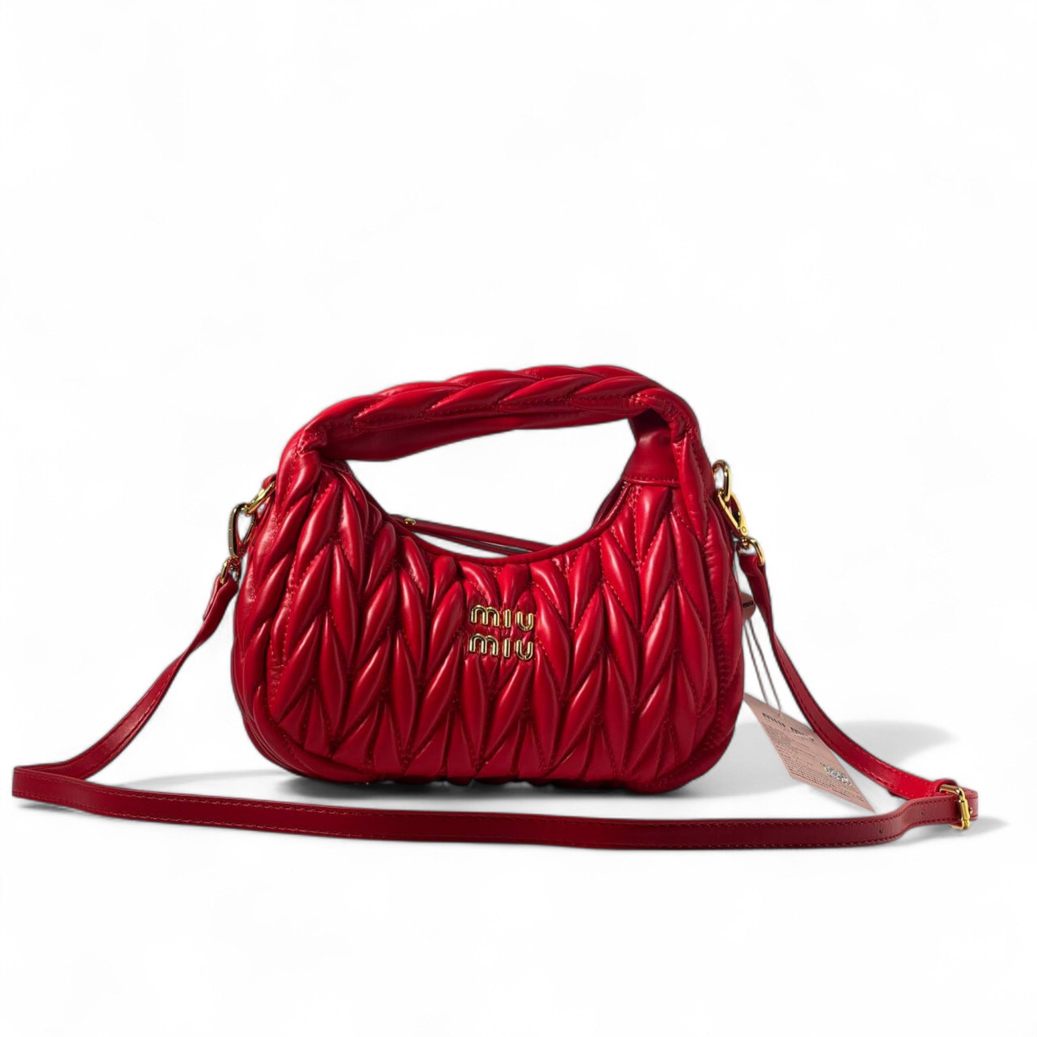 Miu Miu Red Quilted Mini Bag – Bold & Chic 🔥❤️
