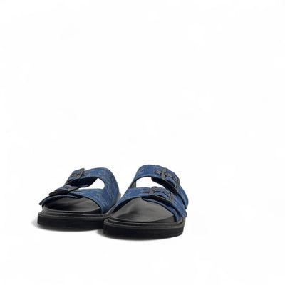 Celine Triomphe Blue Denim Slippers – Monogram Chic