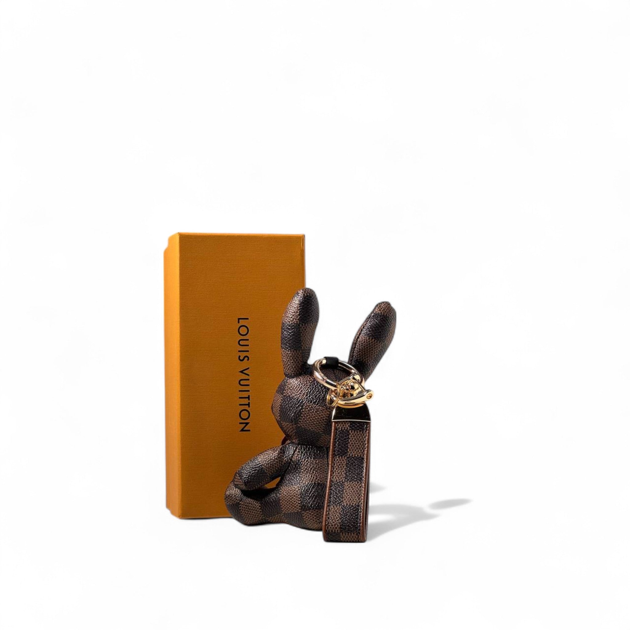 Louis Vuitton Bunny Keychain – Damier Print with Box 🐰🧡