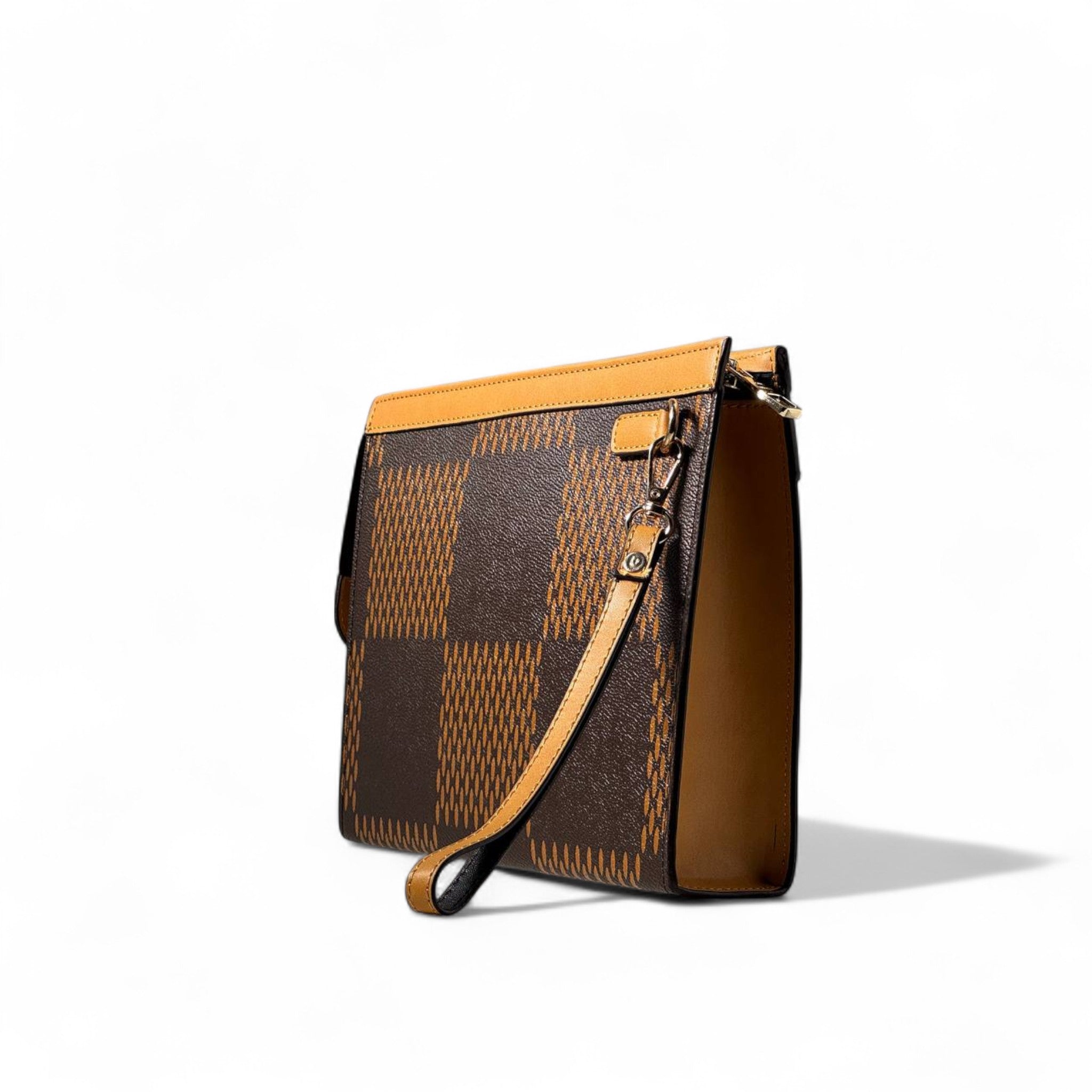 Louis Vuitton Limited Edition Monogram Clutch with Artistic Wave Design 🌊🧡