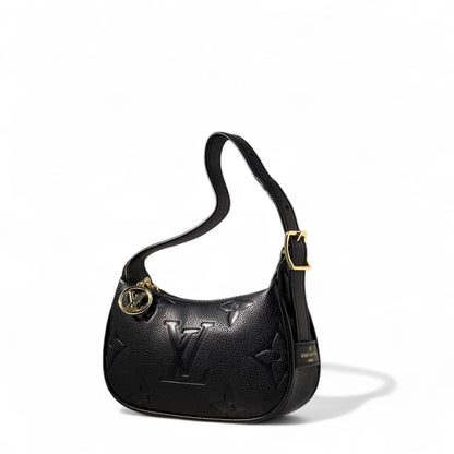 Louis Vuitton Black Empreinte Leather Shoulder Bag with Charm 🖤✨